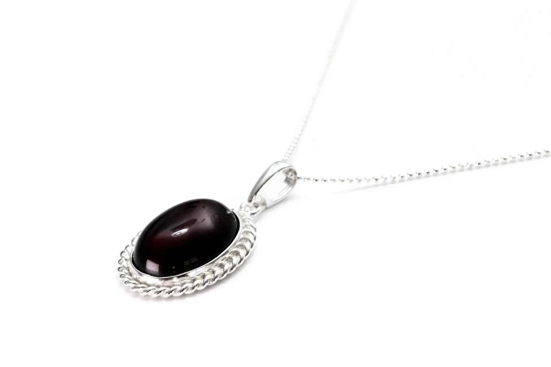 Cherry Red Amber Quintessence Pendant – Elegant Baltic Amber Necklace with Sterling Silver Chain – Perfect for Every Occasion