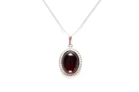 Cherry Red Amber Quintessence Pendant – Elegant Baltic Amber Necklace with Sterling Silver Chain – Perfect for Every Occasion