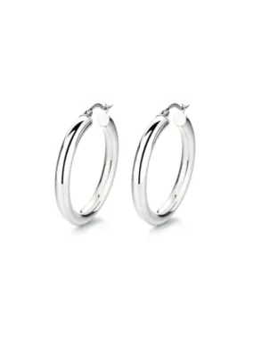 Chunky Silver Hoop Earrings 925 Sterling Silver Big Hoops Fine Jewelry