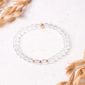 Clear Quartz Gemstone Bracelet - 6mm Beads