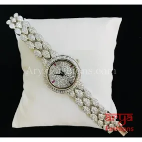 CZ Bracelet Watch/ CZ Stone Designer Female Wrist Watch/ Hip Hop Watch