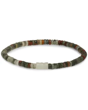 Dragons Blood Jasper and Jade Disc Beaded Bracelet