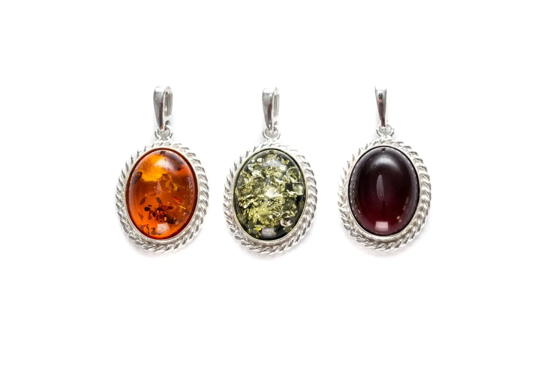 Elegant Green Amber Quintessence Pendant - Premium Baltic Amber Jewelry with Sterling Silver