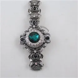 Emerald Green Crystal & Rhinestone Woman's Fashion Bracelet