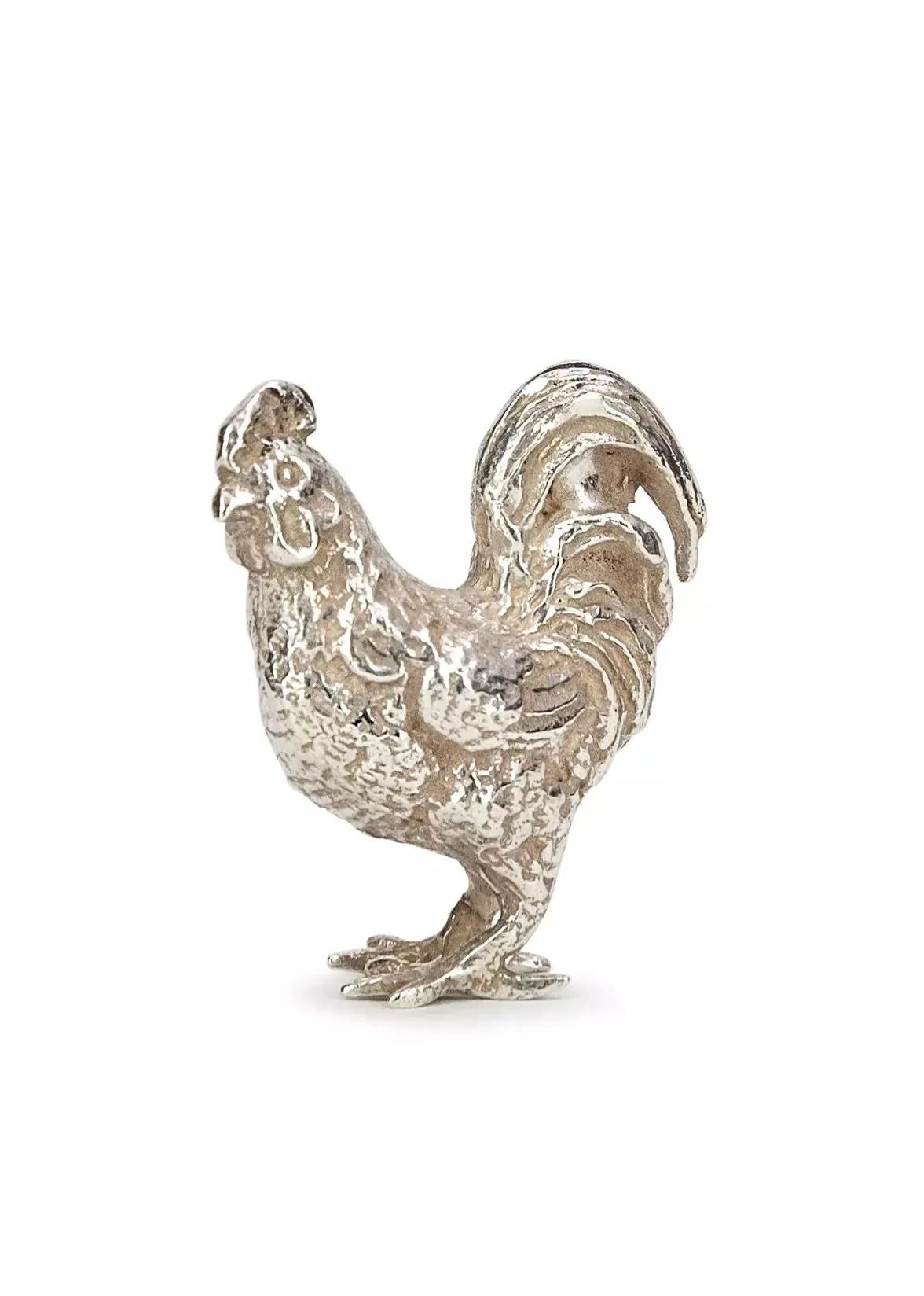 english solid sterling silver cockerel figure, circa 2014