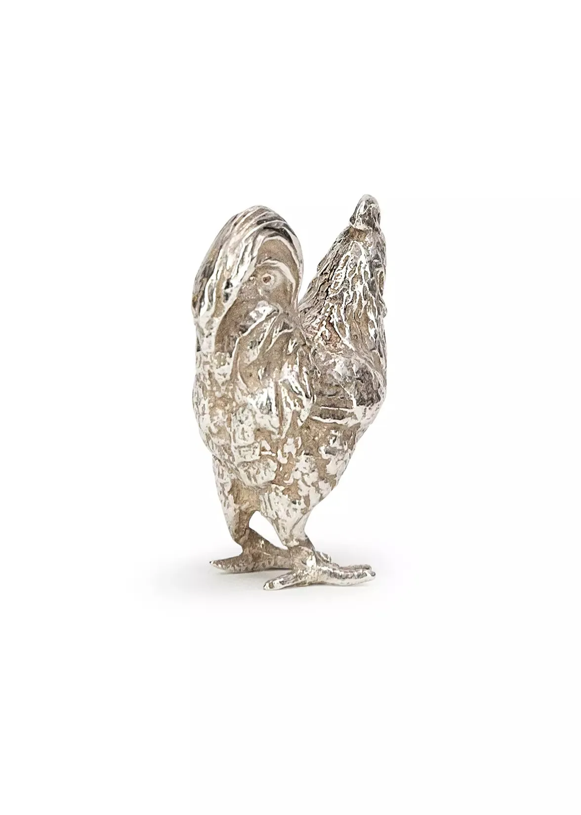 english solid sterling silver cockerel figure, circa 2014