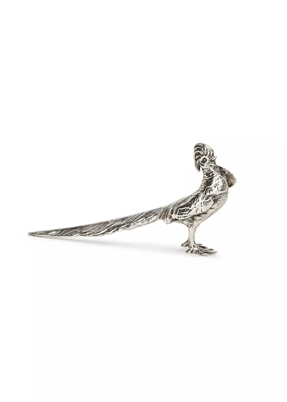 english solid sterling silver pheasant figure, circa 1963