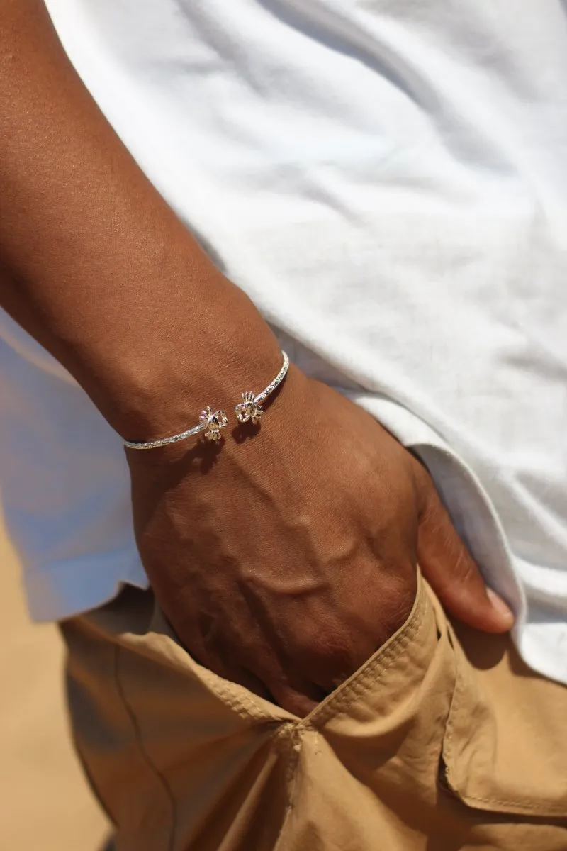 Extra Light  Bangle with Crab Cancer Zodiac and Calypso Pattern