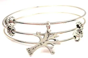 Family Tree Triple Style Expandable Bangle Bracelet