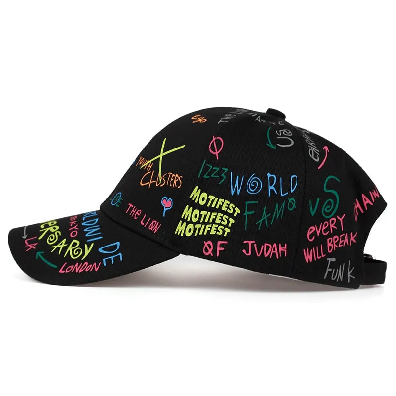 Fashion Graffiti printing baseball cap Spring summer outdoor leisure hat Adjustable hip hop street hats Unisex caps