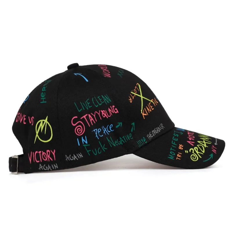 Fashion Graffiti printing baseball cap Spring summer outdoor leisure hat Adjustable hip hop street hats Unisex caps