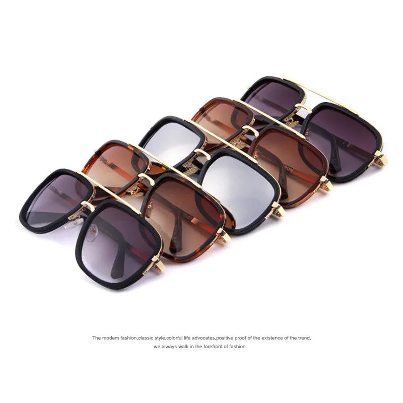 Fashion Men Sunglasses Classic Women Brand Designer Metal Square Sun glasses UV400