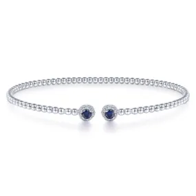 Gabriel & Co. 14k White Gold Bujukan Gemstone & Diamond Bangle Bracelet