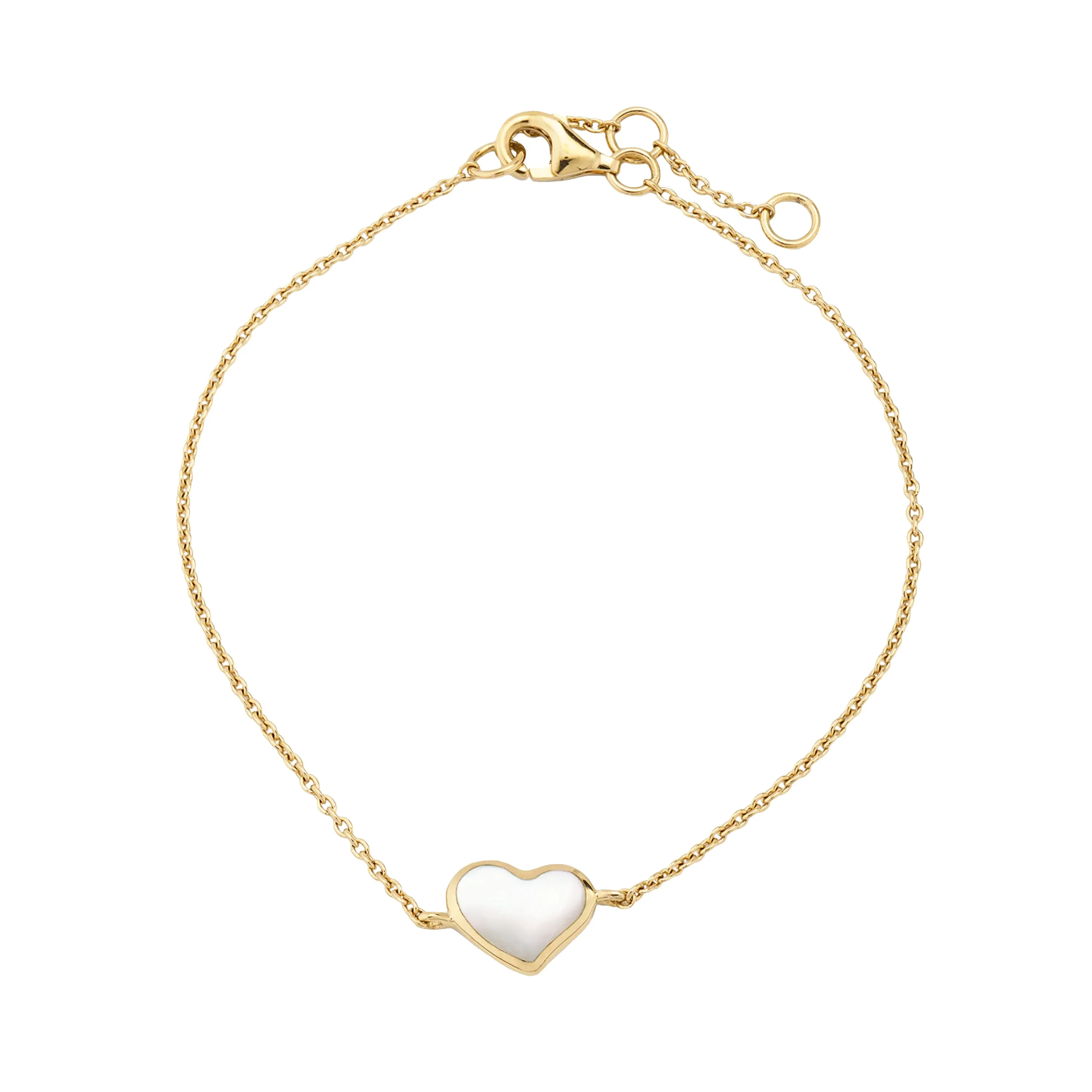 Gemstone Heart Sterling Silver Bracelet with 18K Gold Vermeil