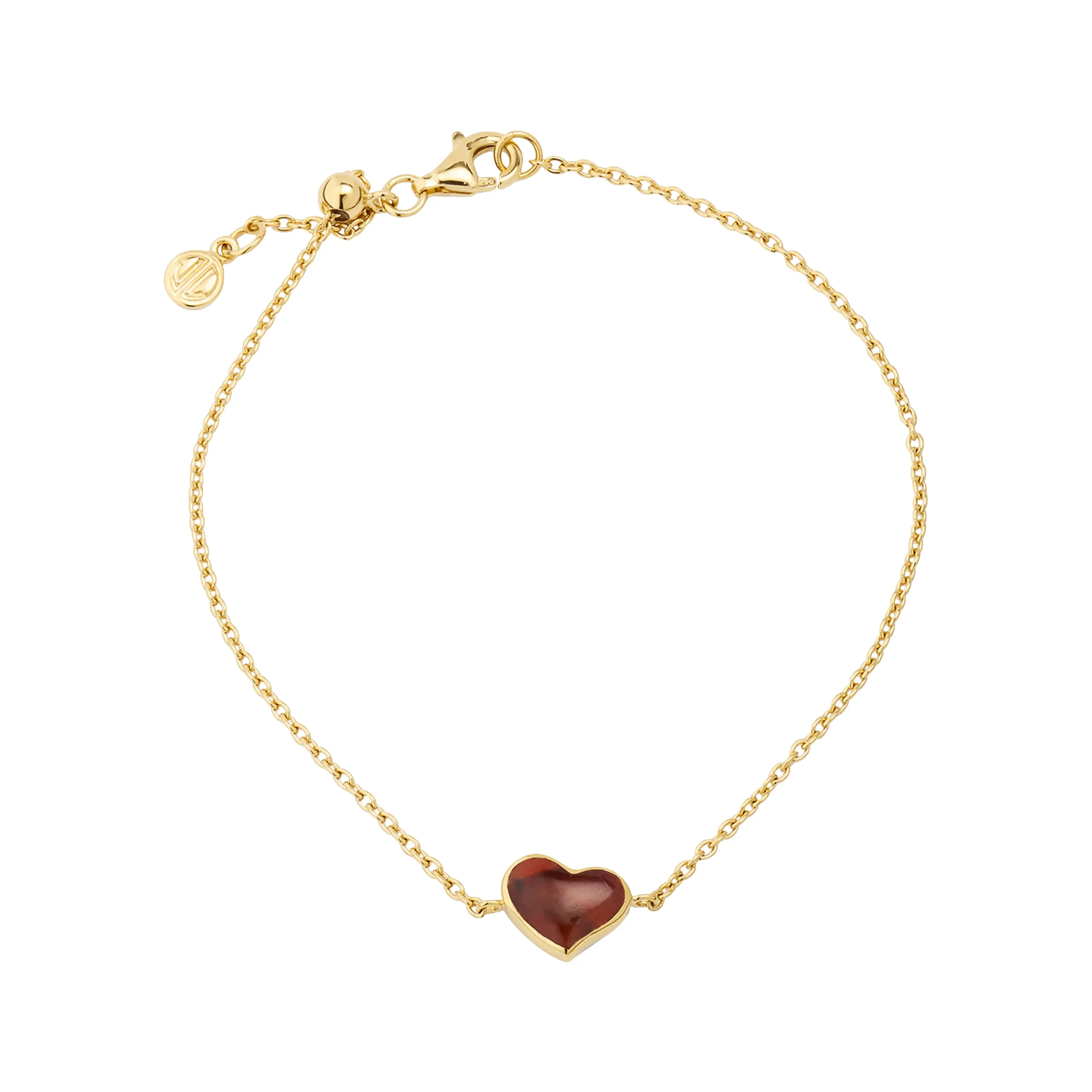 Gemstone Heart Sterling Silver Bracelet with 18K Gold Vermeil