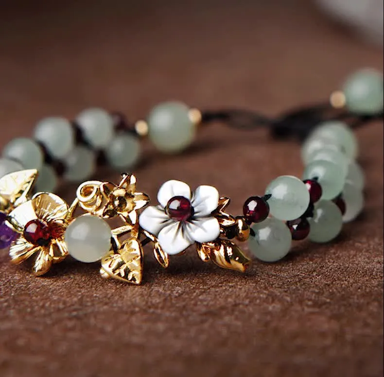 Green Jade Elegant Charm Bracelet