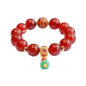 Heavenly Bead Fortune's Favor Bracelet with Red Agate and Jade