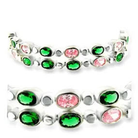 High-Polished 925 Sterling Silver Bracelet with AAA Grade CZ in Multi Color for Women Style 37001