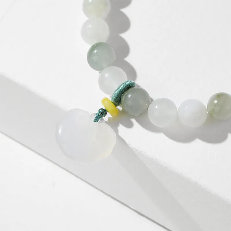 Jade and Sterling Silver Minimalist Beaded Bracelet for Girlfriend's Birthday Gift