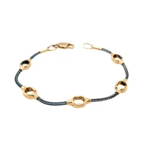 Kabis | Unisex Black Silver and Gold Bracelet by Michaud Michaud