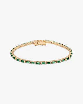 Kolours - Baguette Emerald Bracelet - (Emerald)