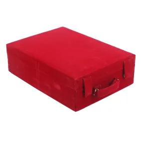 Kuber Industries Wooden 1 Piece Four Rod Velvet Bangle Storage Box (Maroon) - CTKTC22740