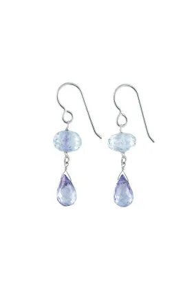 Light Blue Quartz Dangle Earrings