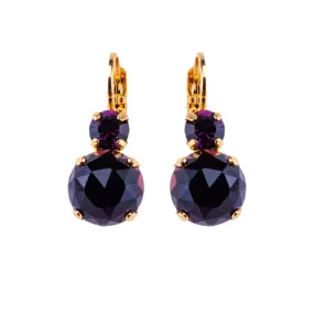 Lovable Double Stone Leverback Earrings "Amethyst and Amethyst Quartz" *Custom*