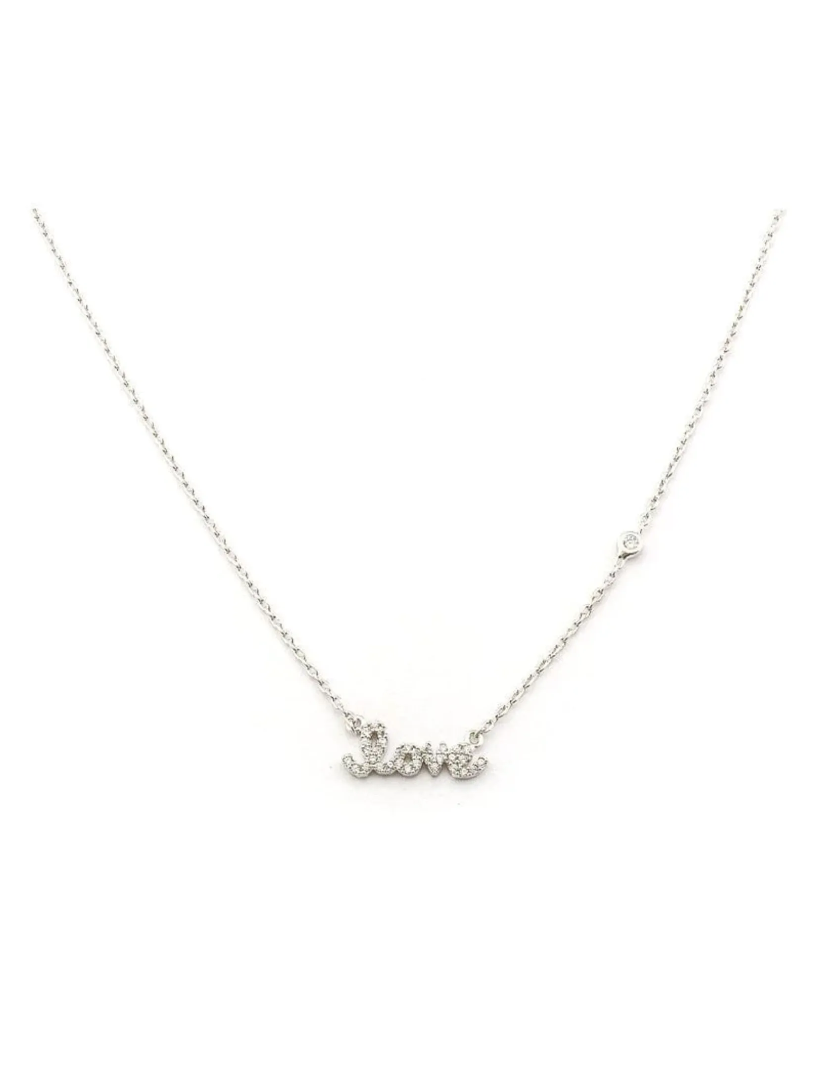 Love CZ Necklace, Silver