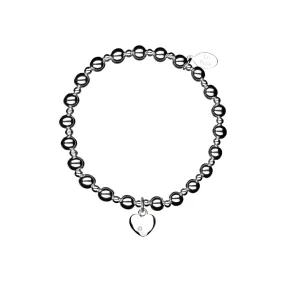 Love Heart Sterling Silver Stacking Bracelet