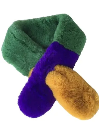 Mardi Gras Faux Fur Scarf