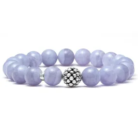 Maya Blue Lace Agate Bead Bracelet