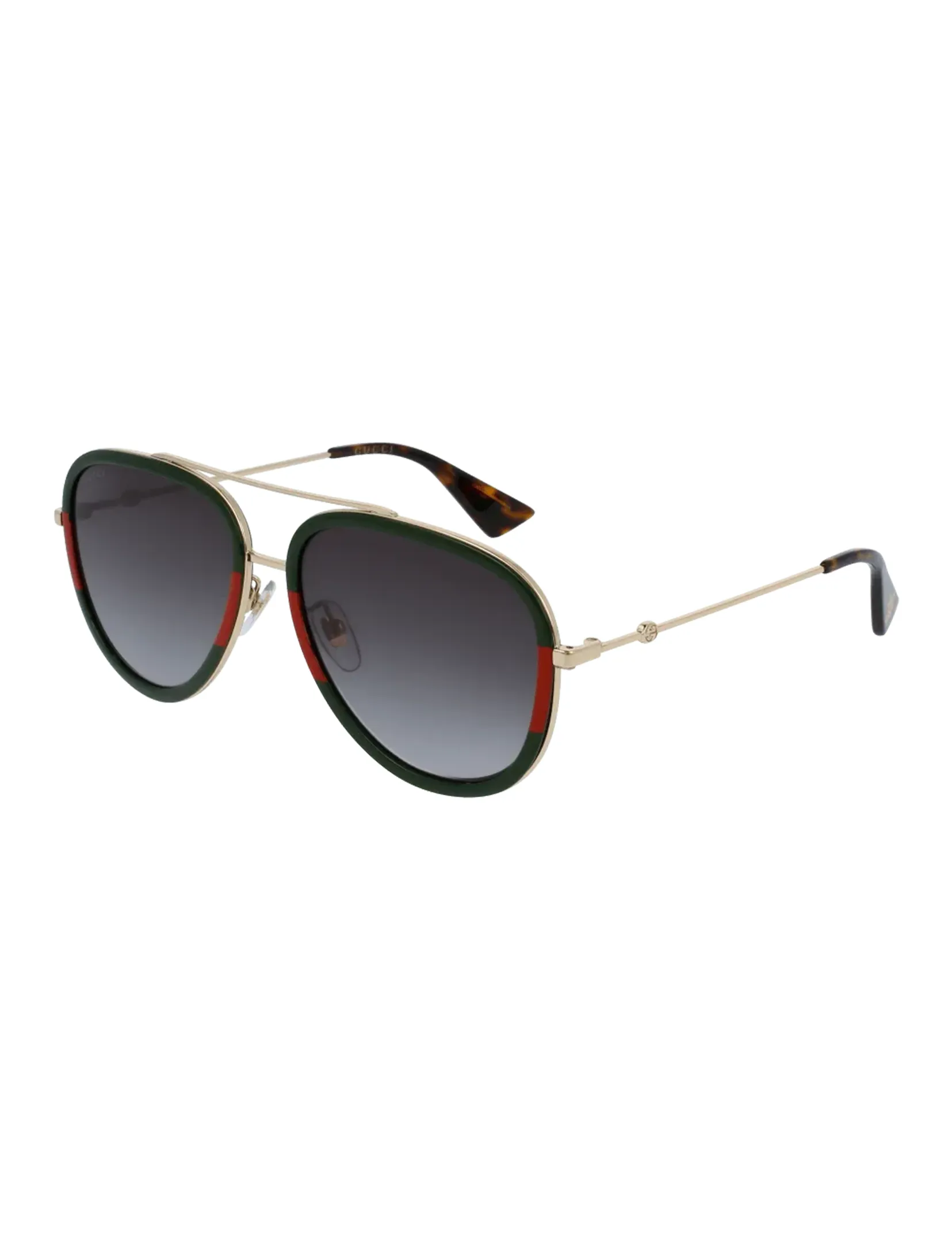 Metal Frame Aviator Sunglasses, Green/Red