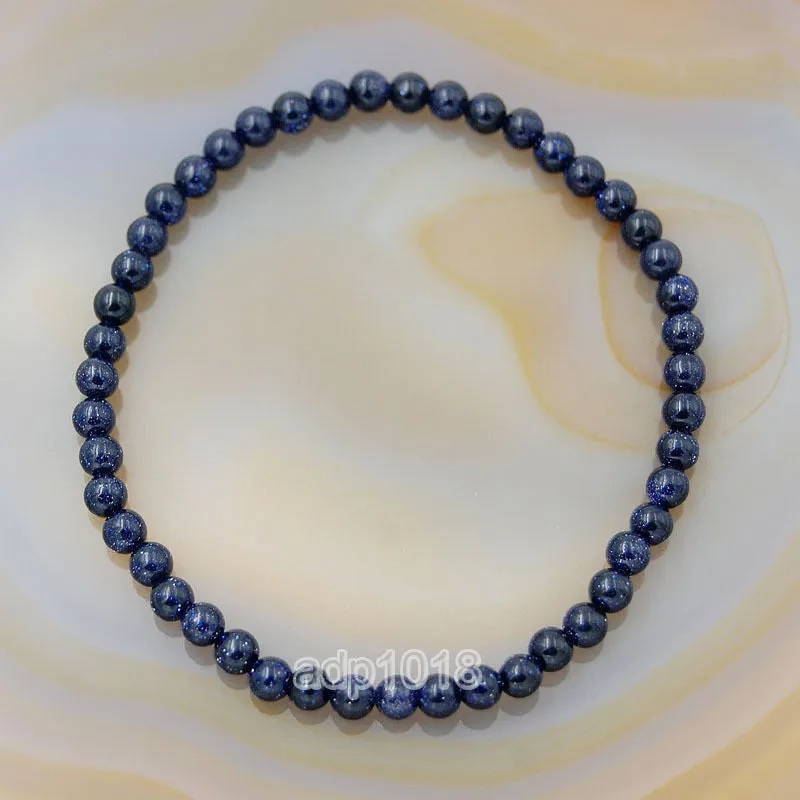 Natural Blue Sandstone Gemstone Beads Stretch Bracelet Healing Reiki