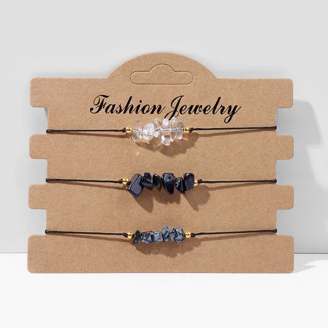 Natural Stone Bracelet set of 3