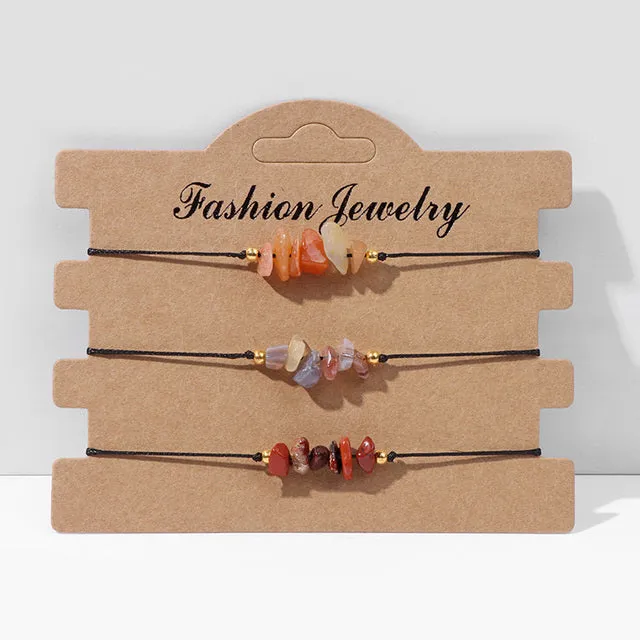 Natural Stone Bracelet set of 3