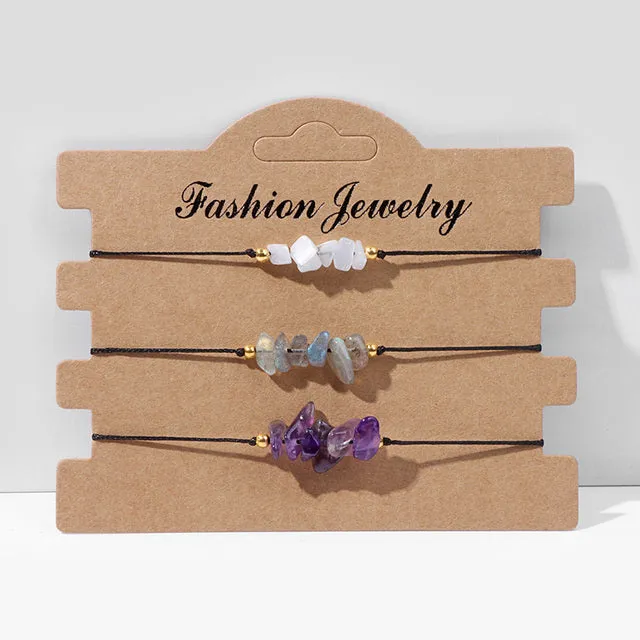 Natural Stone Bracelet set of 3