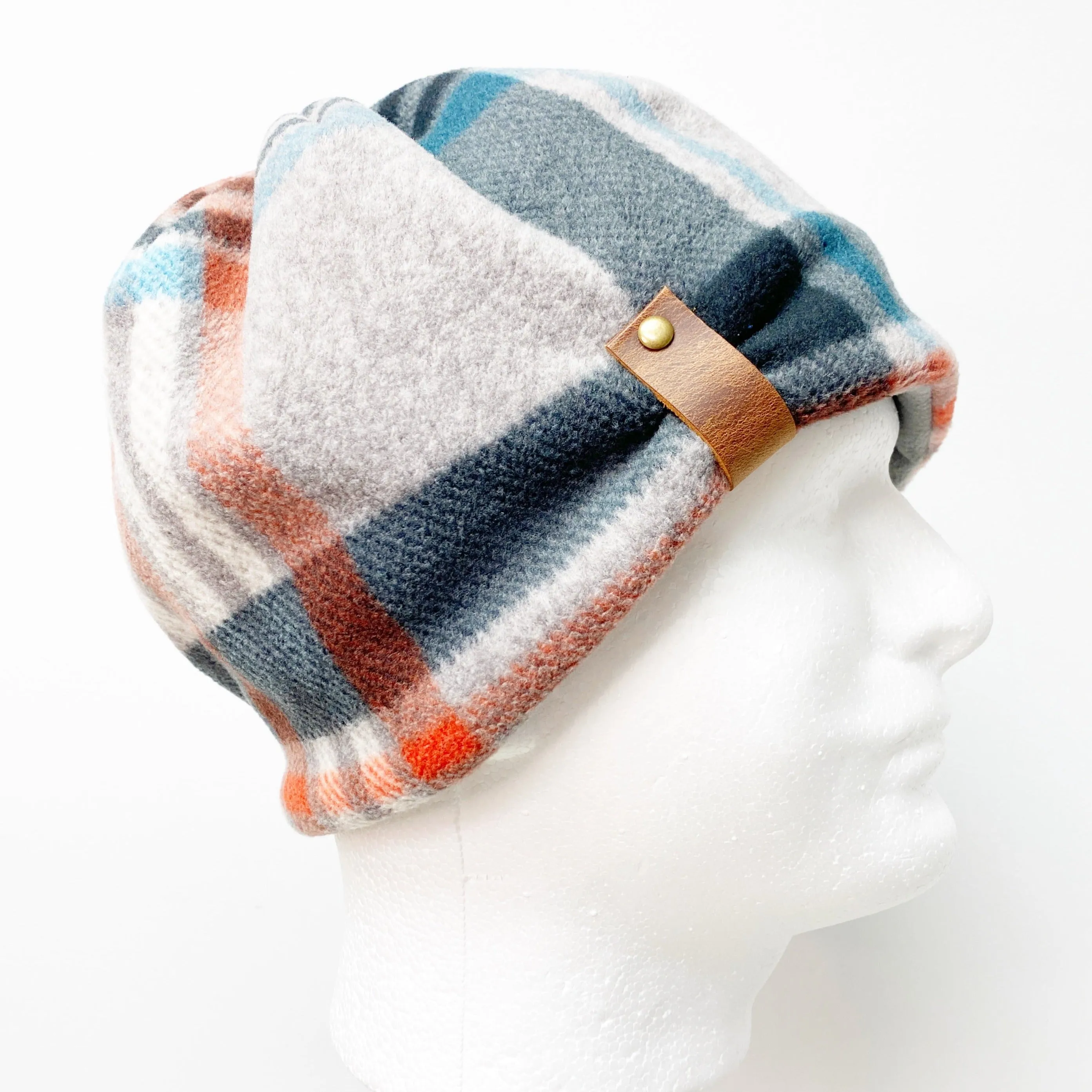 NEW Wind-Pro Fleece Hat for Women - Grey Plaid WP59