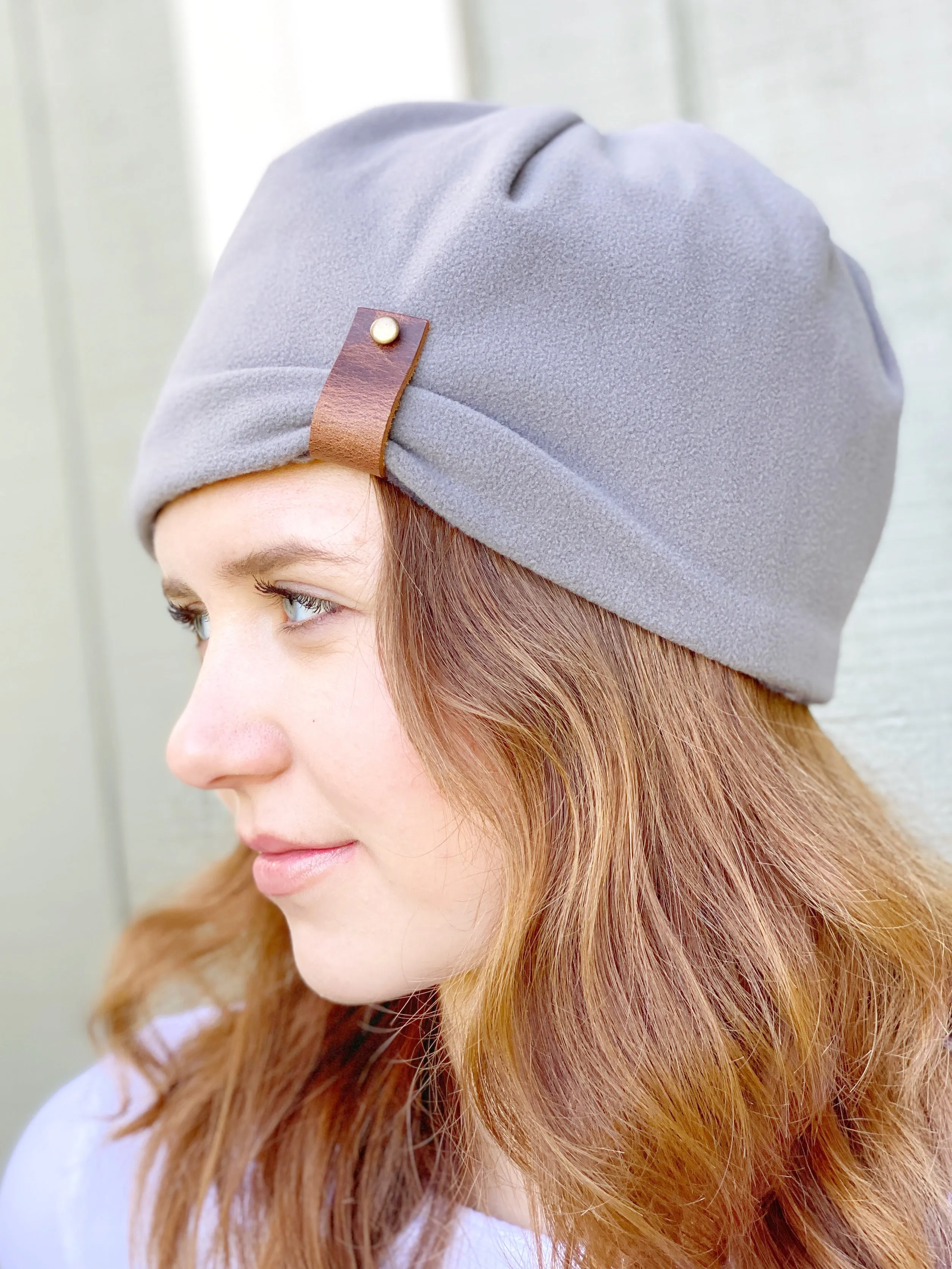 NEW Wind-Pro Fleece Hat for Women - Grey Plaid WP59