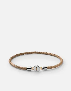 Nexus Leather Bracelet, Sterling Silver