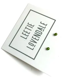 Olive Pearl Tiny Micro Stud Earrings