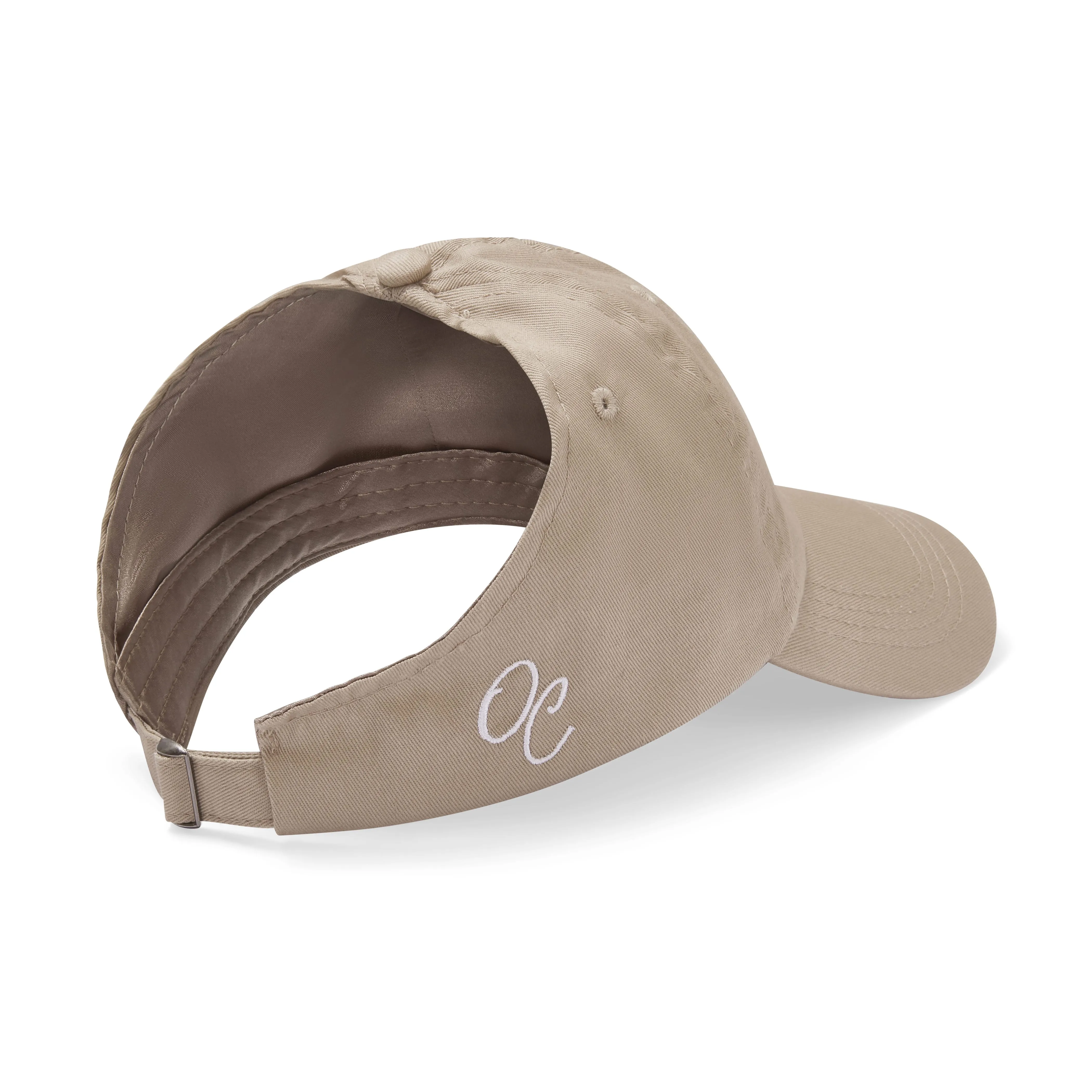 Only Curls Satin Lined Baseball Hat (with open back) - Beige