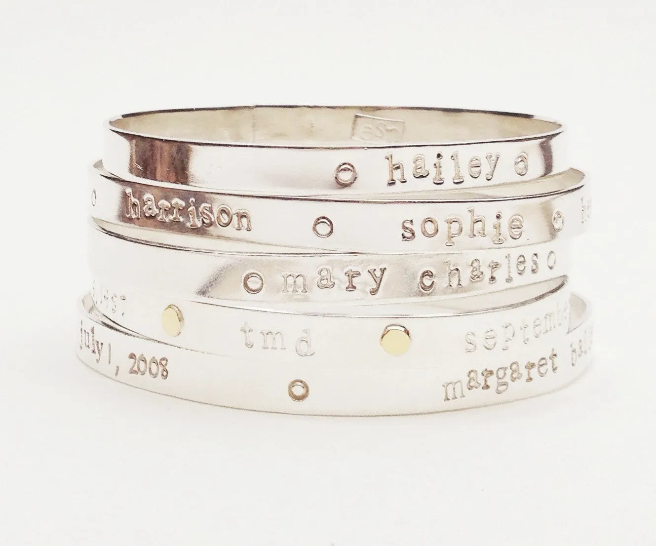 Personalized silver Bespoke Bangle