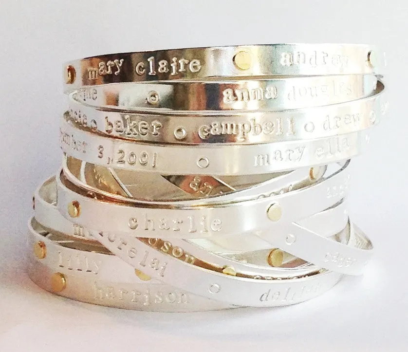 Personalized silver Bespoke Bangle