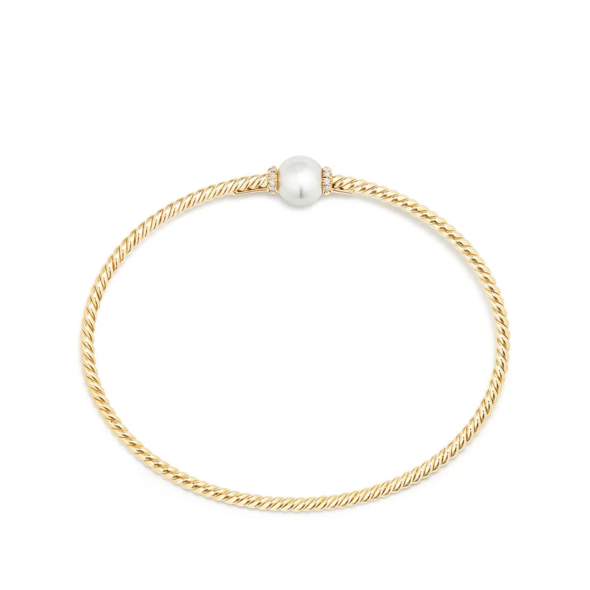 Petite Solari Station Bracelet with Cultured Pearl and Diamonds in 18K Gold