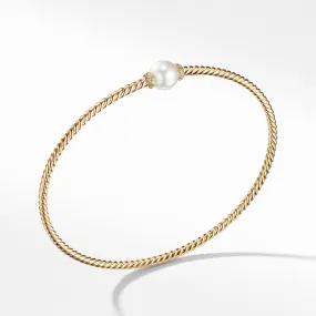 Petite Solari Station Bracelet with Cultured Pearl and Diamonds in 18K Gold