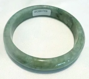 "Gorgeous Green" Burmese Jadeite Bangle Bracelet 59 mm Grade A  Certificate (G7436)