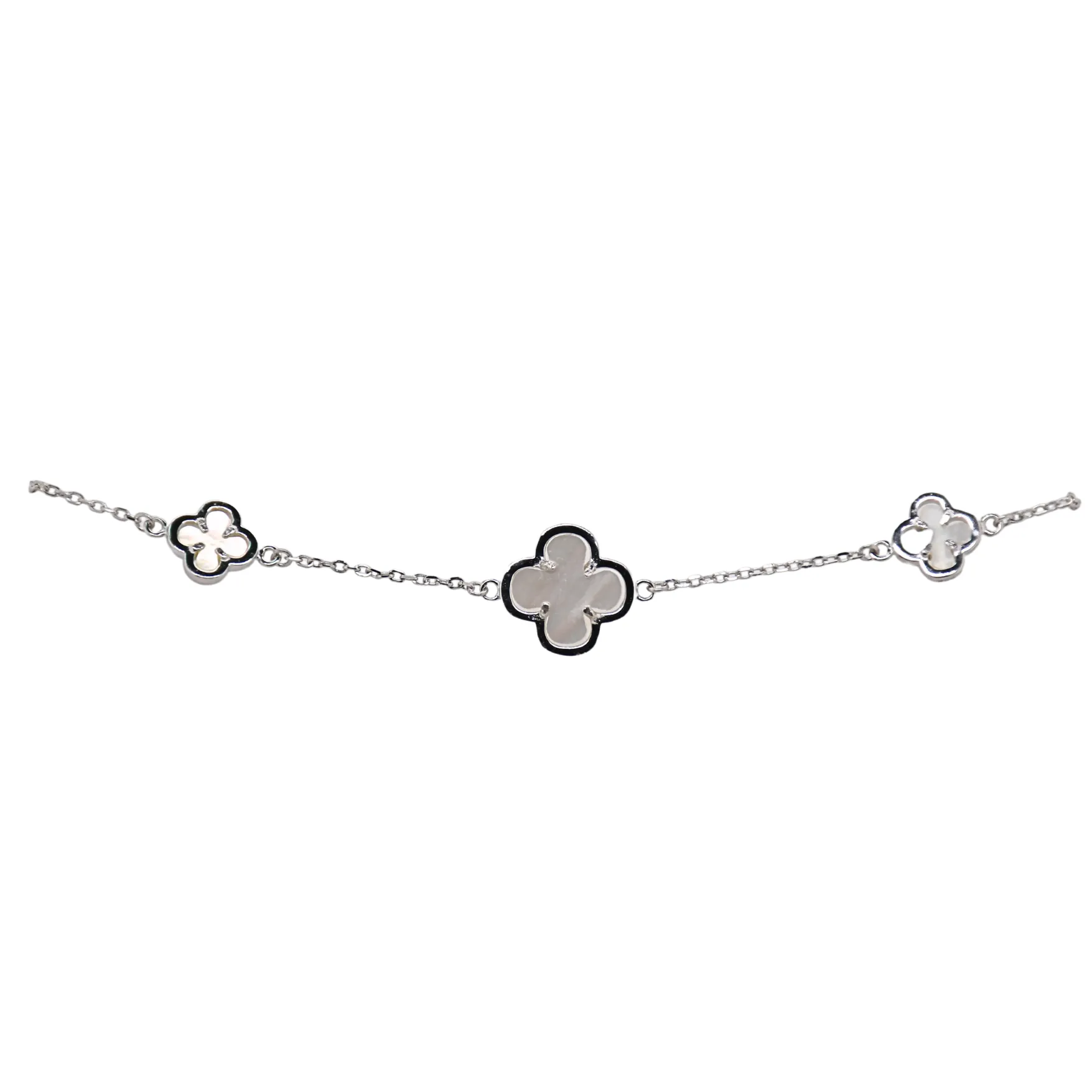 "TRIPLE MOP" Clover CZ Bracelet