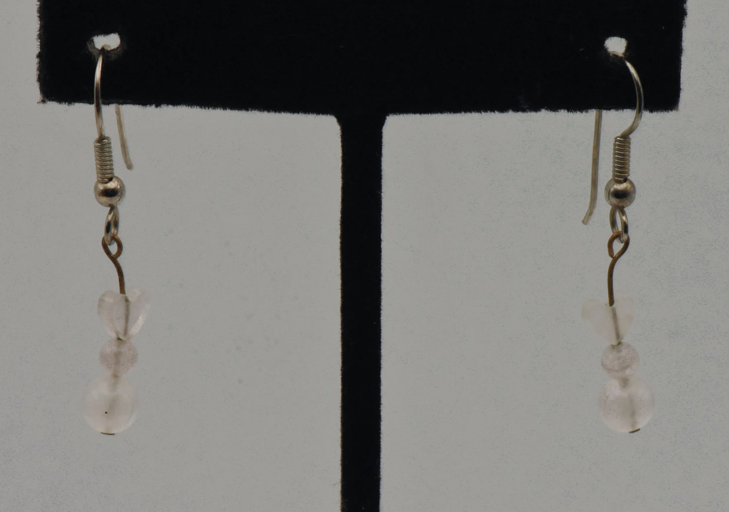 Rose Quartz Bead Dangle Earrings