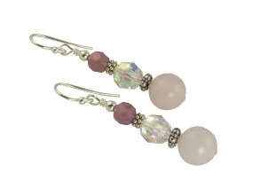 Rose Quartz Gemstone Beaded Earrings